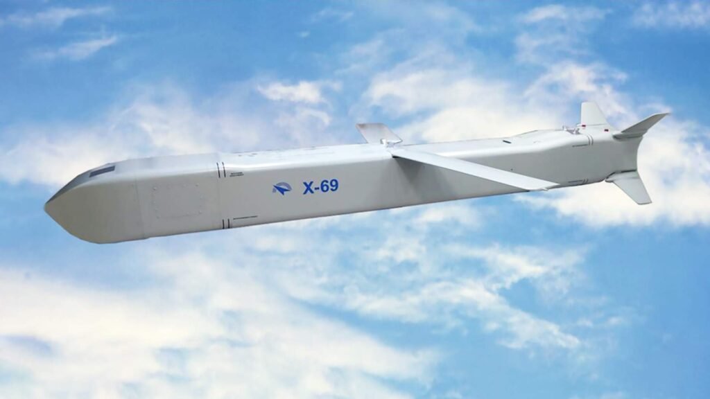 Kh-69 stealth cruise missile mock-up displayed at an arms expo — Kh-69 missile.