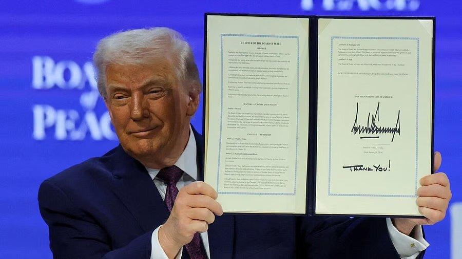 Trump signs Board of Peace charter at Davos World Economic Forum