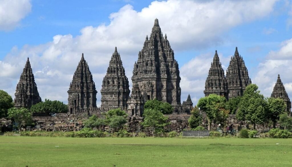Prambanan Temple complex distant view Yogyakarta Travel Guide